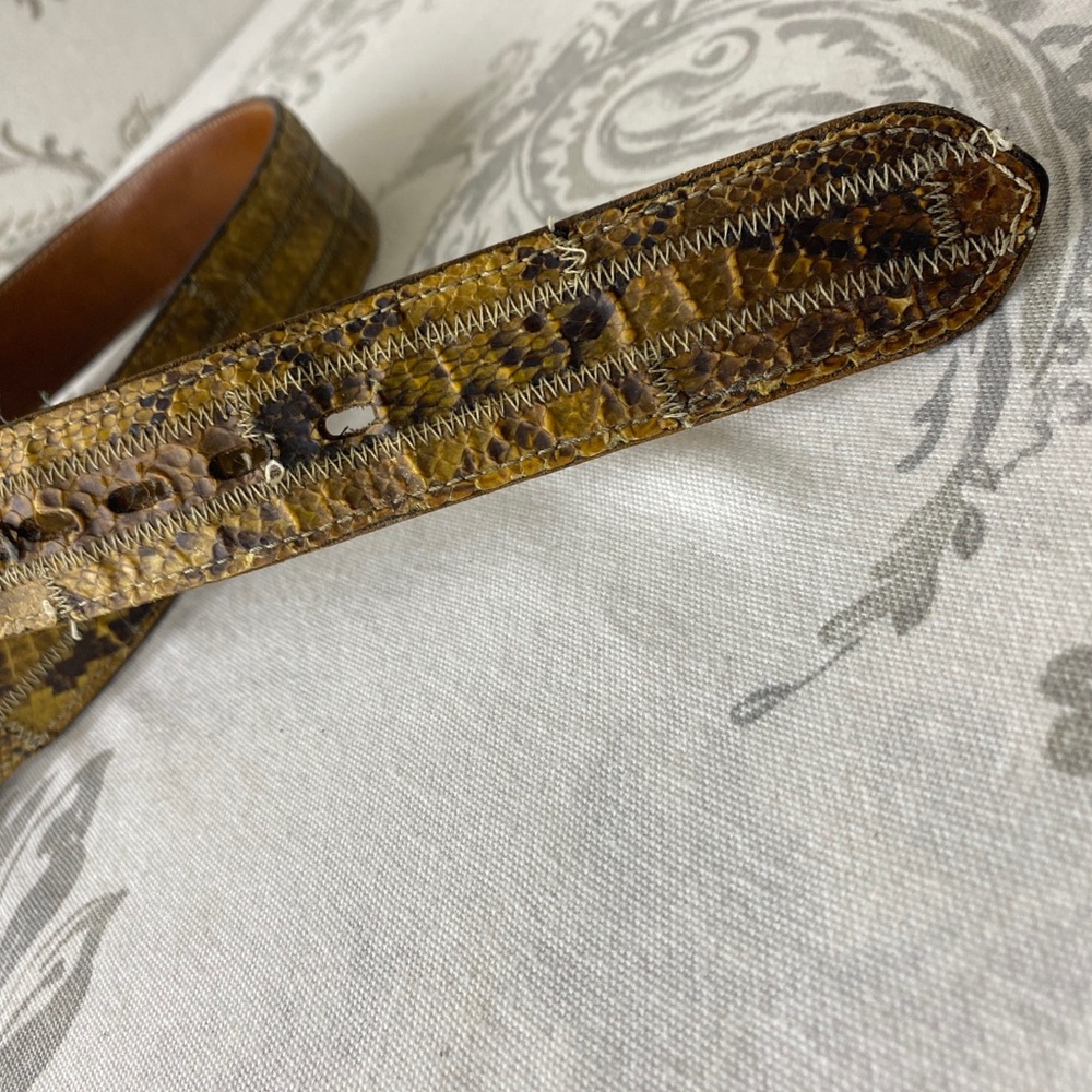 Vintage Python 70s Patchwork Belt Hippie Boho Sty… - image 6